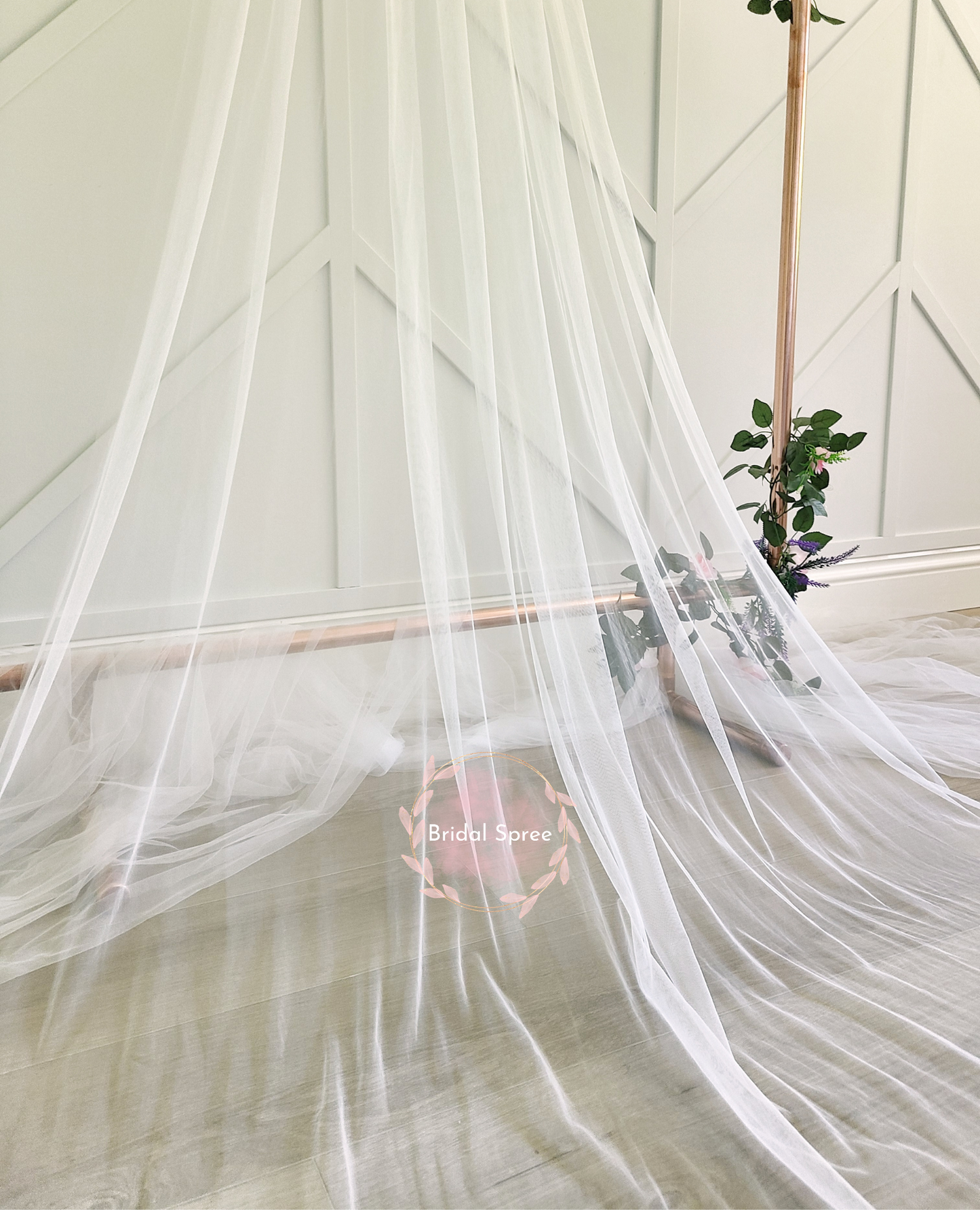 off white long soft chapel veil