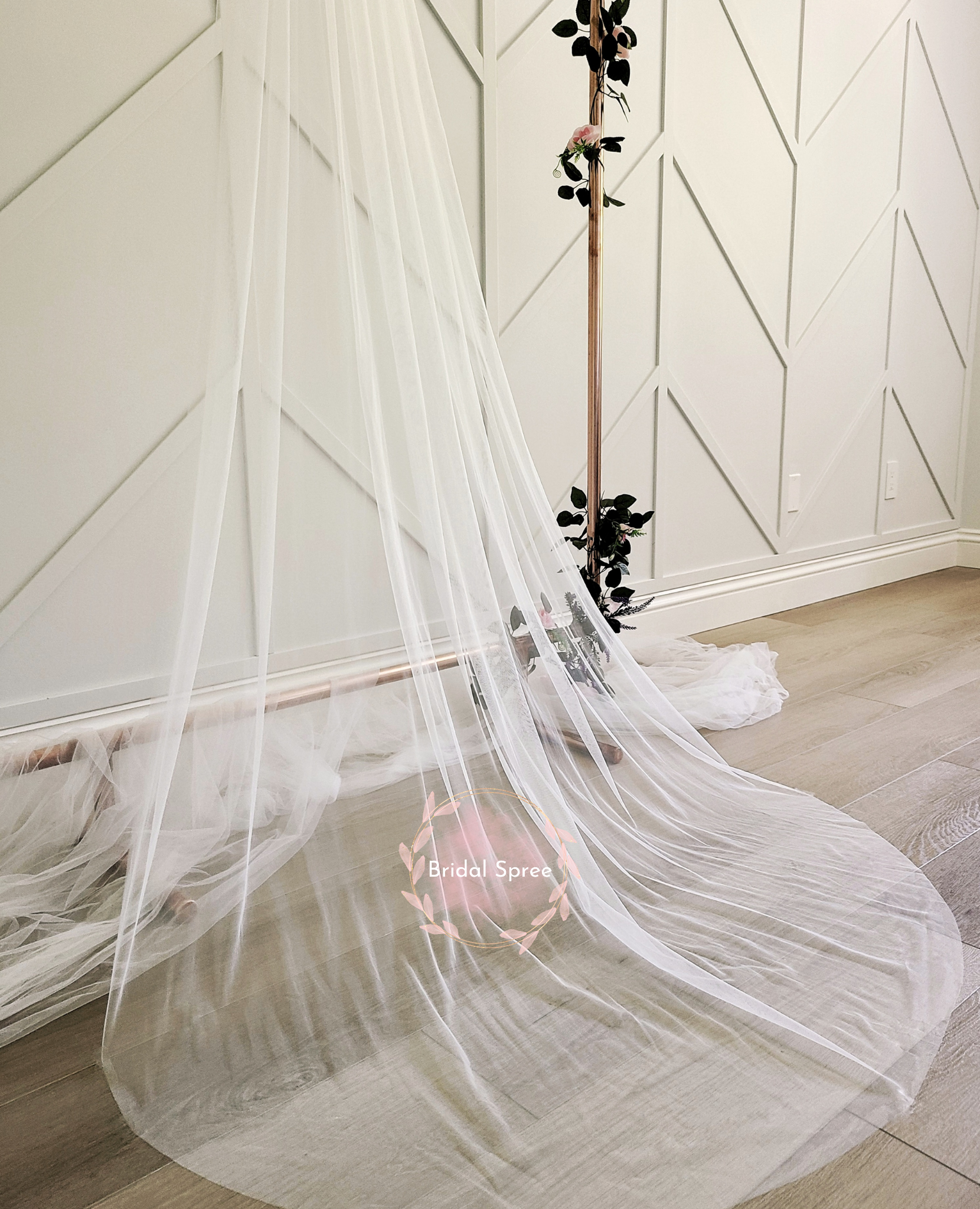 off white long soft chapel veil