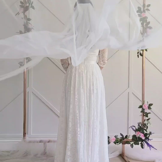 Bridal Spree's luxuriously soft simple long cathedral veil 