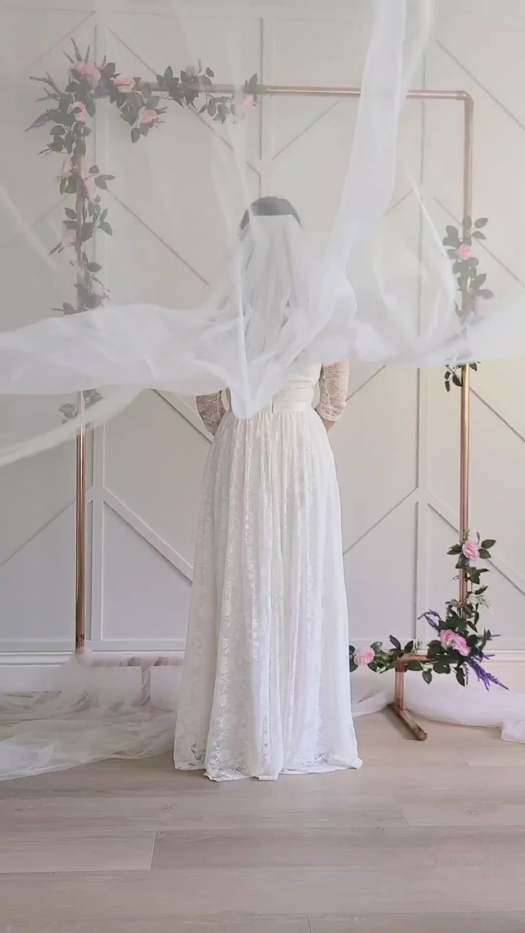 Bridal Spree's luxuriously soft simple long cathedral veil 